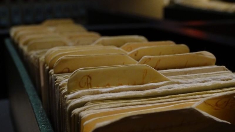 Reihe von Hängeregistern in einem Aktenschrank